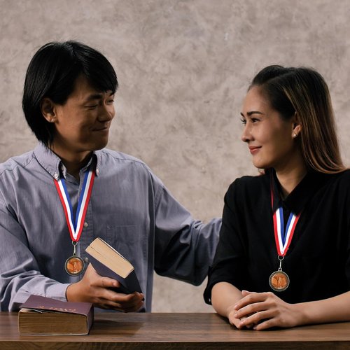 Libima Religious Award Medals - 12 Pcs Cross Medals with Neck Ribbons for Kids' Trophy Gifts