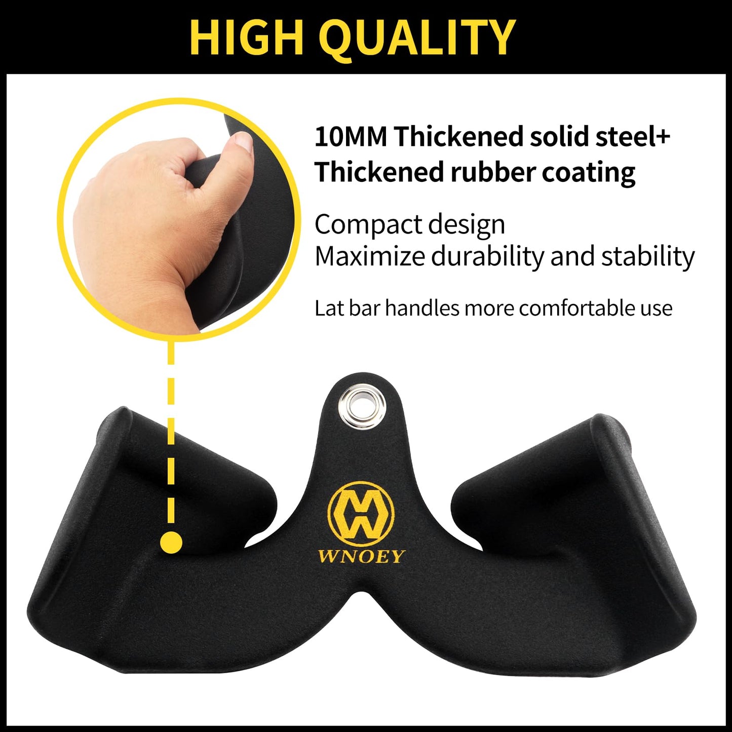 WNOEY LAT Pull Down Bar for Cable Machine, LAT Pulldown Attachments T Bar V Bar Cable Attachment, Back Tricep Bar Strength Training Handle 12.6"