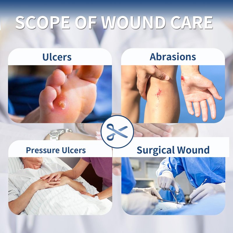 POLYNEW 4" x 4"-10Pcs/Box Hydrocolloid Dressing with Border for Light Exudate, Hydrocolloid Patches Waterproof Wound Dressing, Adhesive Hydrocolloid Bandages, for Pressure Ulcer, Bed Sore