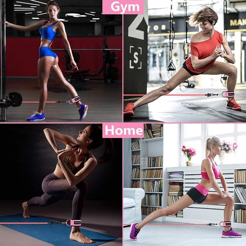 fitGevity Resistance Bands Exercise Bands for Legs and Butt,Fabric Non Slip Hip Fitness Booty Workout Bands, Set of 8 Resistance with Door Anchor Legs Ankle Straps for Men Women Gym Home Fitness Yoga