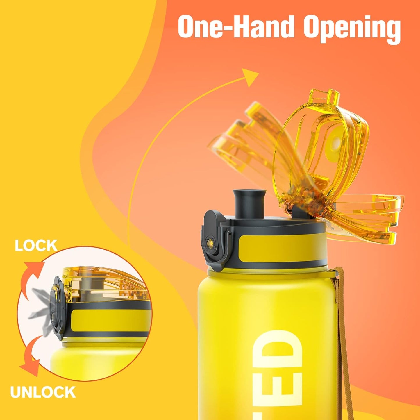 Sahara Sailor Water Bottle - Durable, Leakproof Tritan Design with Motivational Time Marker | 32/25/17oz Options