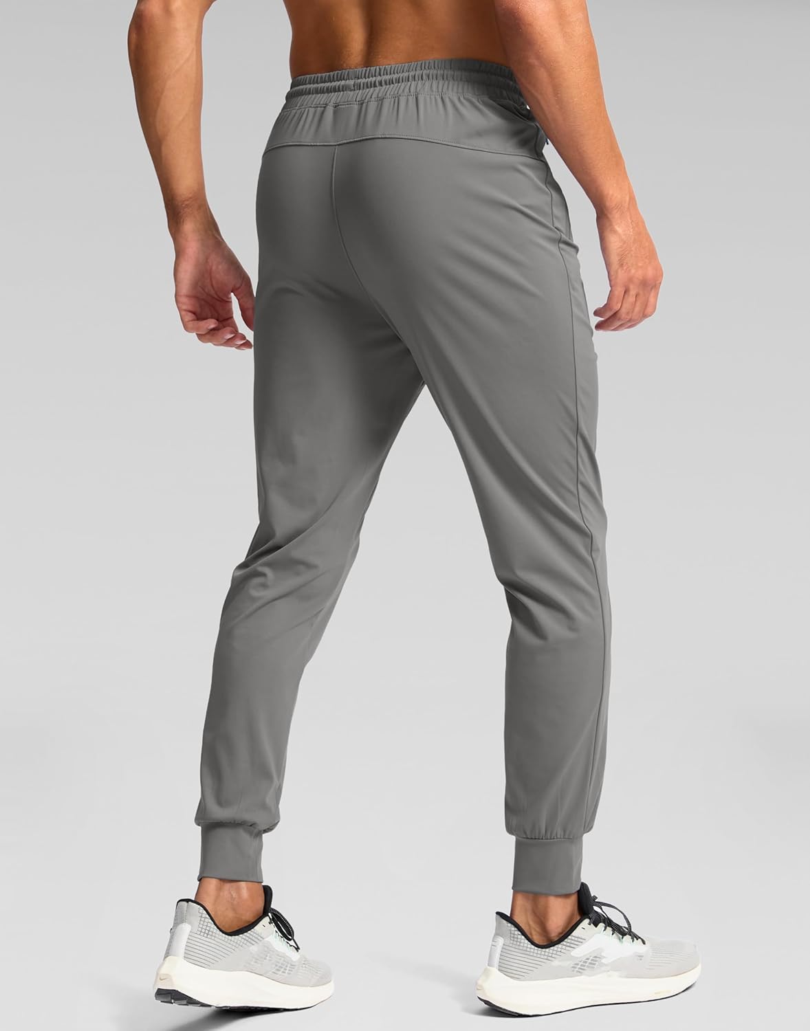 Pudolla Men's Lightweight Jogger Pants - 4-Way Stretch Athletic Sweatpants with Pockets