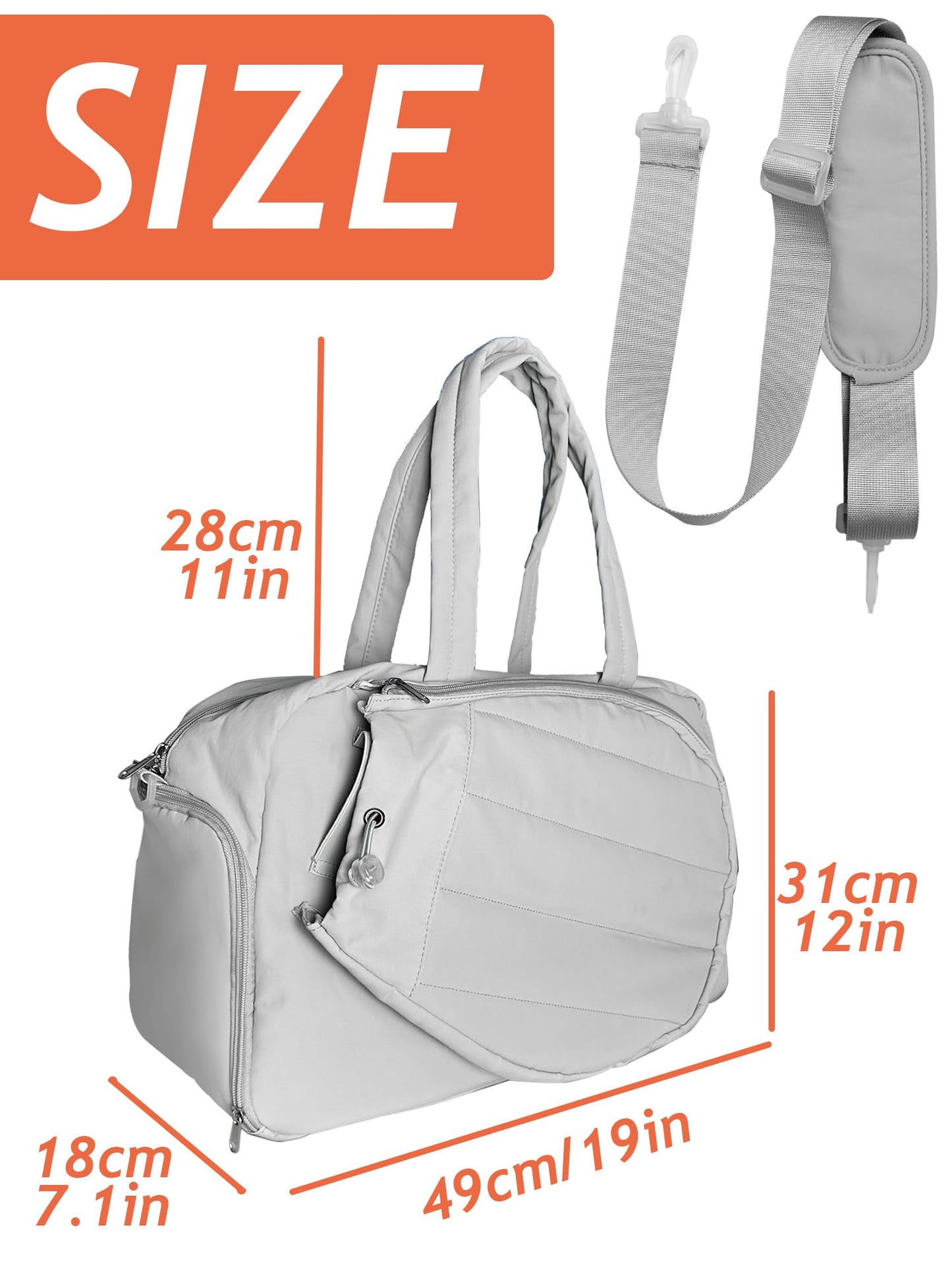 VOUSXLLEZ Tennis Gym Bag, Racket Bag, Sports Duffle Bags with Shoe Compartment and Wet Pocket,Suitable for Pickleball,Badminton,Yoga,Workout,Men,Women (Khaki)