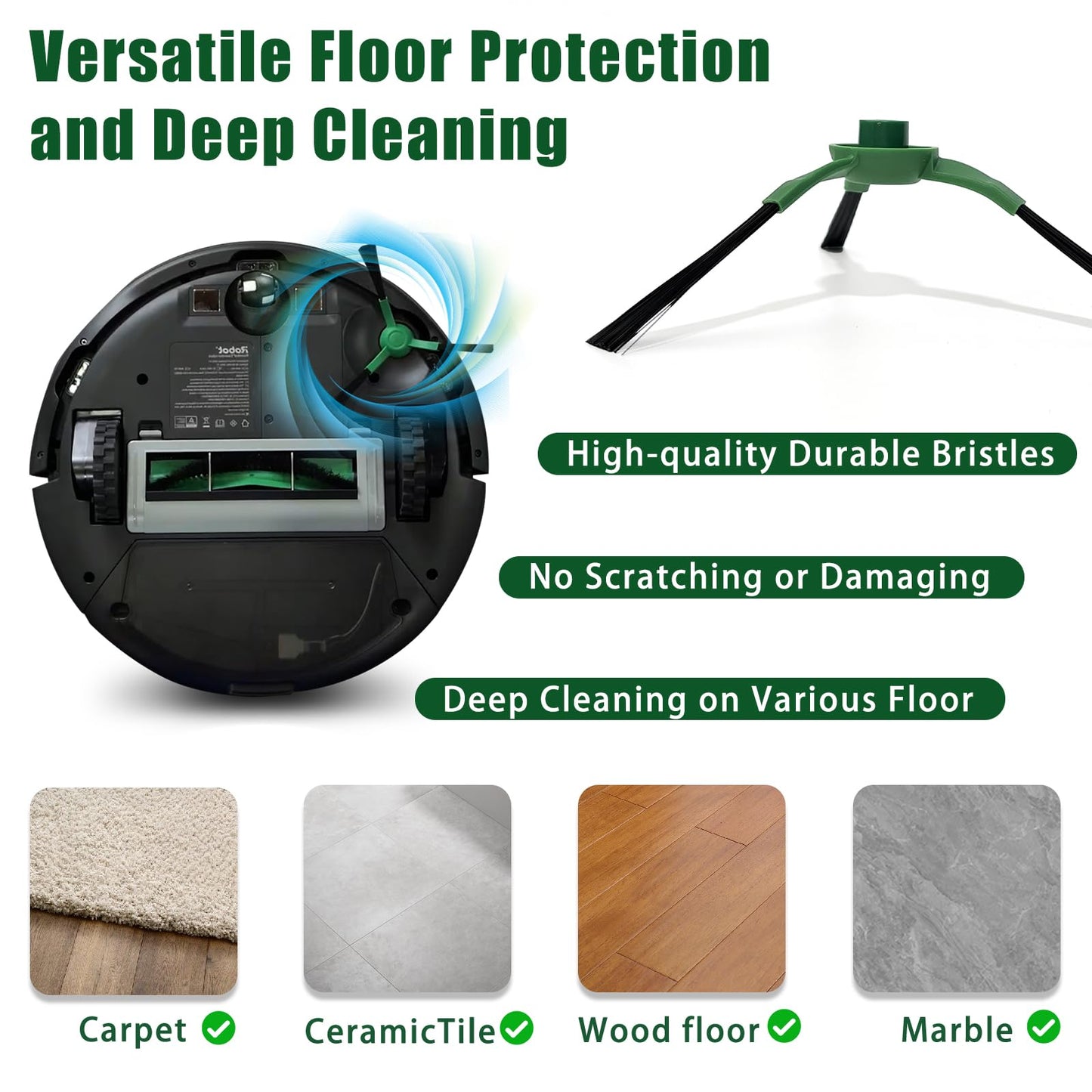 Yumixily 10 Pack Replacement Side Brushes Compatible with Roomba Combo&Vac Essential Series, Edge-Sweeping Brushes for Q0120 Y0140 Q0520 Q011 Y0110 Robot Vacuum Cleaner