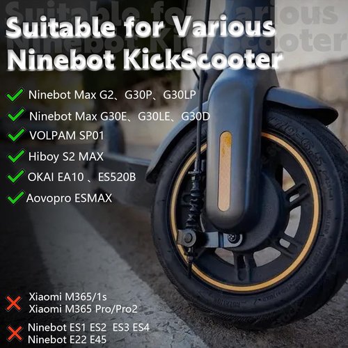Felixstory 10 Inch Tire, 10x2.5 60/70-6.5 Vacuum Outer Tire for Segway Ninebot Max G30P G30LP/ F2 Electric Scooter, Original Tubeless Tyre, Built-in Self-repair Glue, fit for VOLPAM SP01, Hiboy S2 MAX