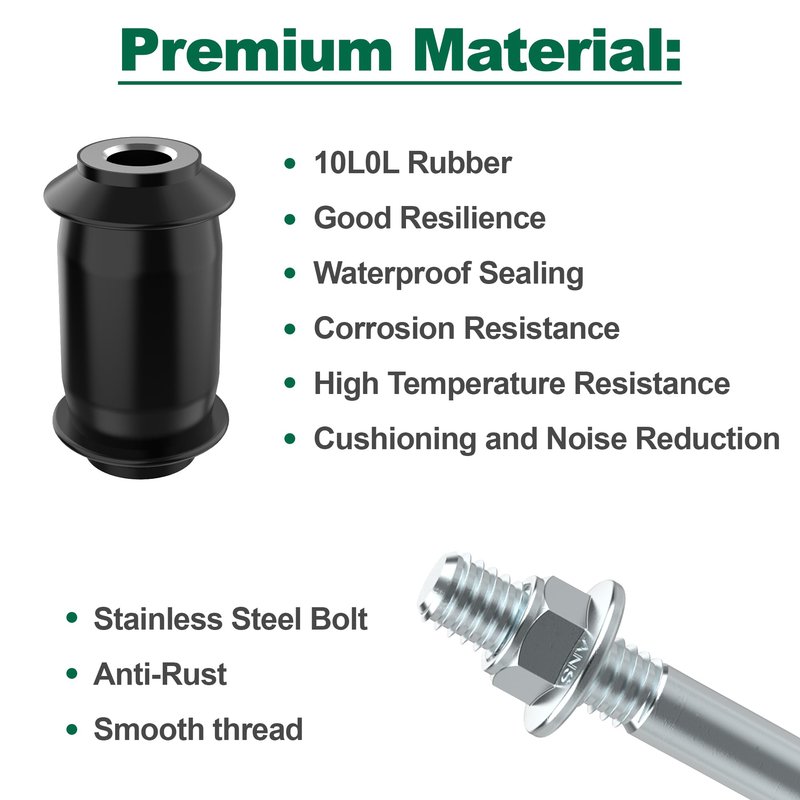 10L0L Golf Cart A Arm Bushing Sleeve Kit for EZGO RXV Gas & Electric 2008-up, Replace OEM 608086 601340 602085 601754 602415 600525
