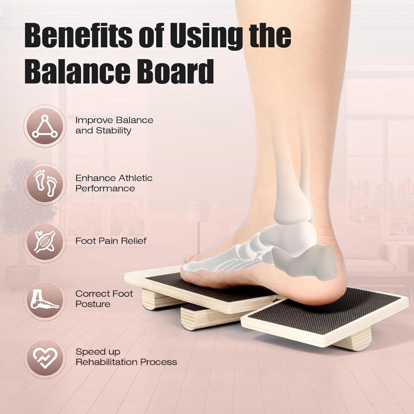Skiennix Ankle Balance Board - Foot Trainer & Strengthener for Improved Posture | Single Foot Design