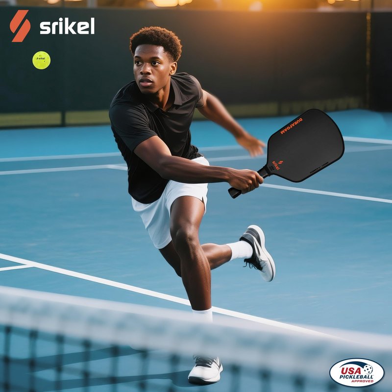 Srikel DuraFoam Pickleball Paddle – T700 Carbon Fiber Professional Pickleball Paddle,100% Foam Core Racket for Consistent Shots,Power & Control,Power X Hybrid Shape,Black