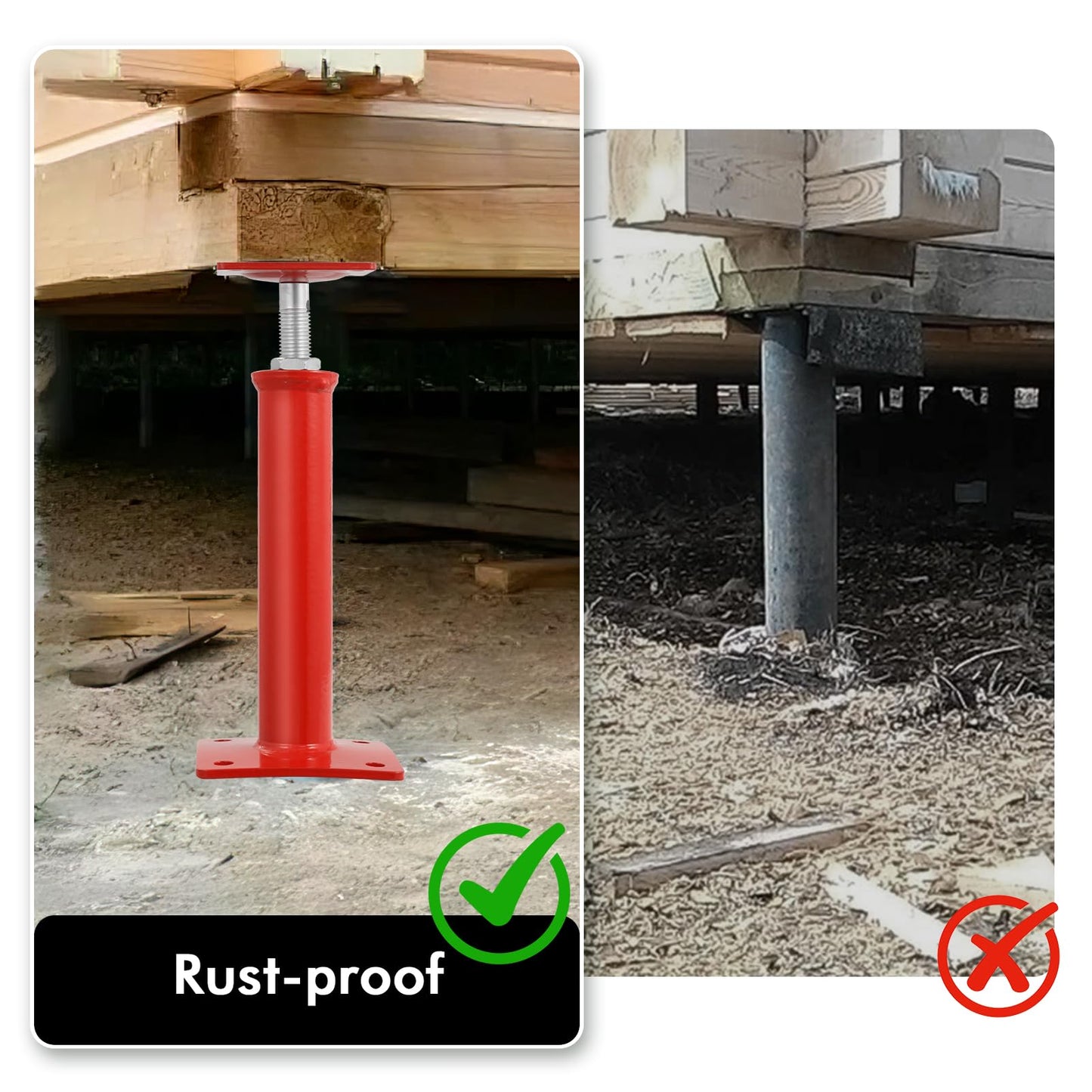 Hocamel 4PCS House Jacks for Leveling Crawlspace 11''-16''Adjustable Support Jack，Floor Jacks,for Cellar Ceiling,9920-6860 lbs