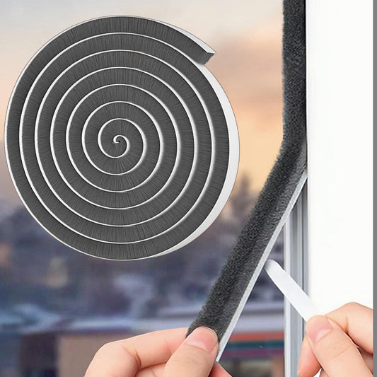 WEZKYLCG Brush Weather Stripping, Door Seal Strip for Door Frame, Self Adhesive Window Insulation Draft Stopper for Winter, Soundproofing Weatherstripping (Grey, 33FT, 0.35'' Wide X 0.2'' Thick)