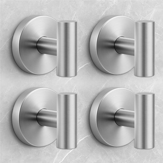 Shower Hooks for Inside Shower,No-Drill Removable&Reusable Towel Hooks for Bathroom,Heavy Duty Suction Cup Hooks for Glass Window,4 Packs(Silver)