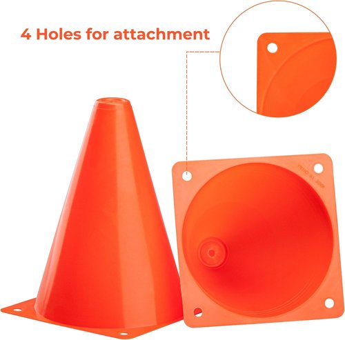 CARTMAN Agility Training Cones - Set of 12/24 | 9" or 12" or Disc | Perfect for Indoor/Outdoor Events