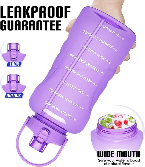 HydroPal 1 Gallon Water Bottle - BPA-Free Gym Jug with 2-in-1 Lid & Motivational Time Markers | 128 oz