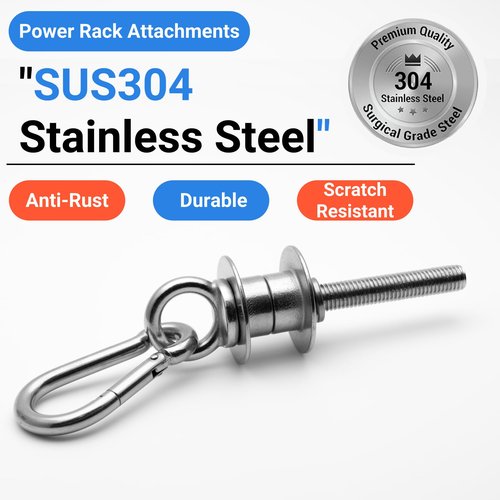 Vatemechie Height-Adjustable Cable Pulley System for Power Racks – Heavy-Duty Stainless Steel Swivel Pulleys, Tool-Free Installation, Fits 2x2 & 3x3 Racks (1/2" or 1" Holes), Silent & Wobble-Free
