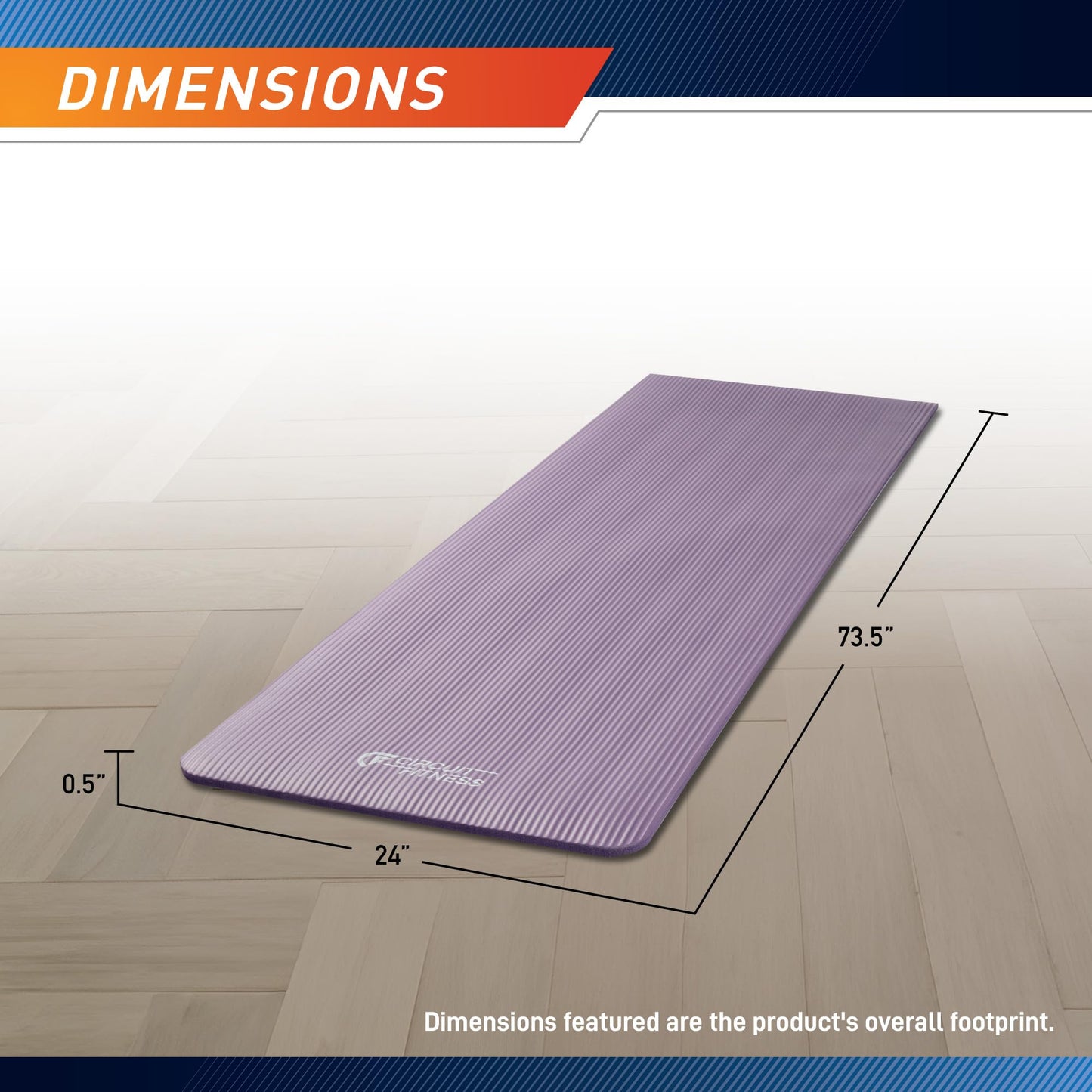 Circuit Fitness by Marcy 1/2-inch (12mm) Extra Thick Multi-Purpose Exercise Yoga Mat with Carrying Strap - Serenity Purple