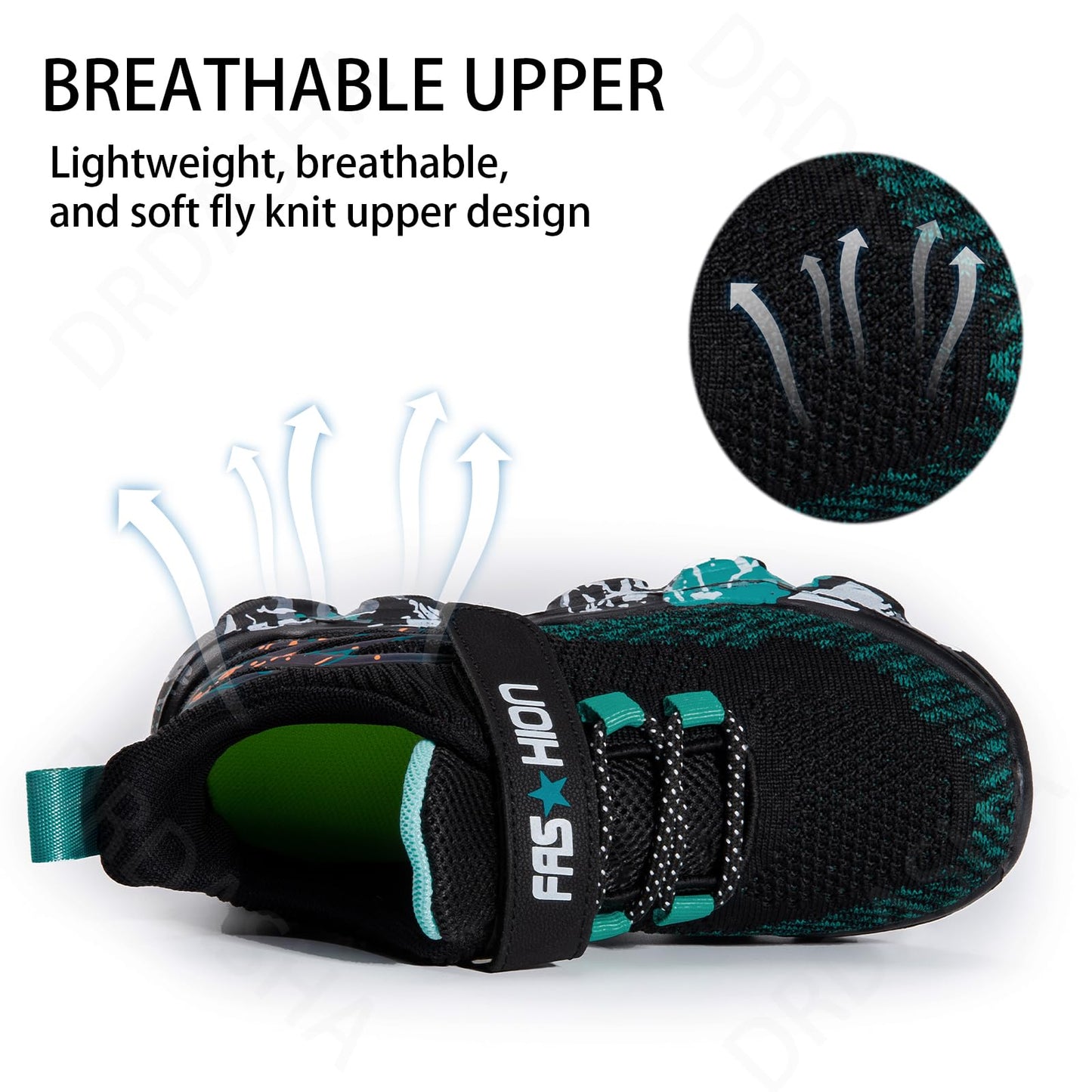 Kids Sneakers for Boys Girls Sports Tennis Breathable Walking Lightweight Running Kid Shoes Black-Blue