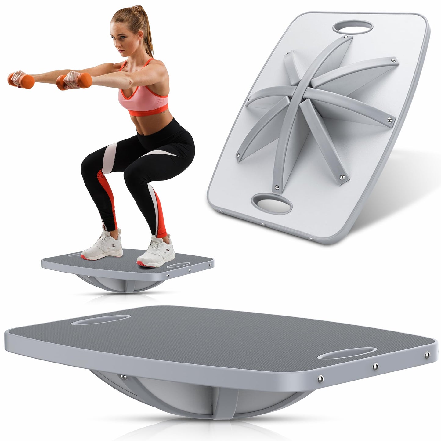 Advanced Wood Balance Board, 360 Degree Rotation and Tilt - Non-Slip 500 lbs Wobble Board for Standing Desk, Physical Therapy and Yoga Practice, Core Strength, Stability for Men, Women, Young and Old