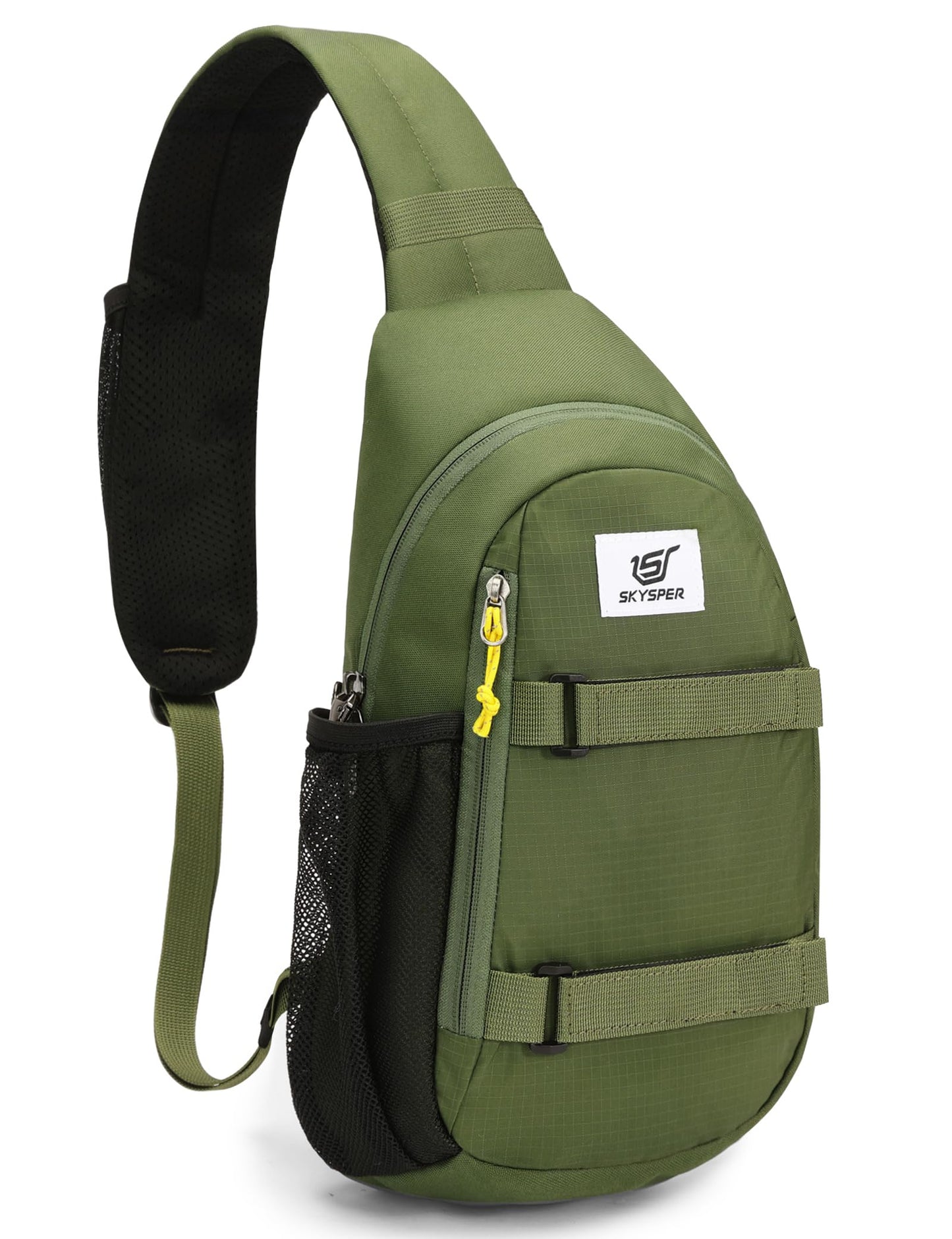 SKYSPER Sling Bag Anti-Theft RFID Crossbody Bag Travel Cross Body Backpack Shoulder Hiking Sling Daypack(Armygreen)