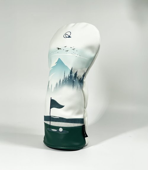 Golf Driver Headcover birdskie Premium Leather Head Cover. Digitally Printed and Embroidered Design. Head Cover for Your Driver by birdskie. (Parkland Course)