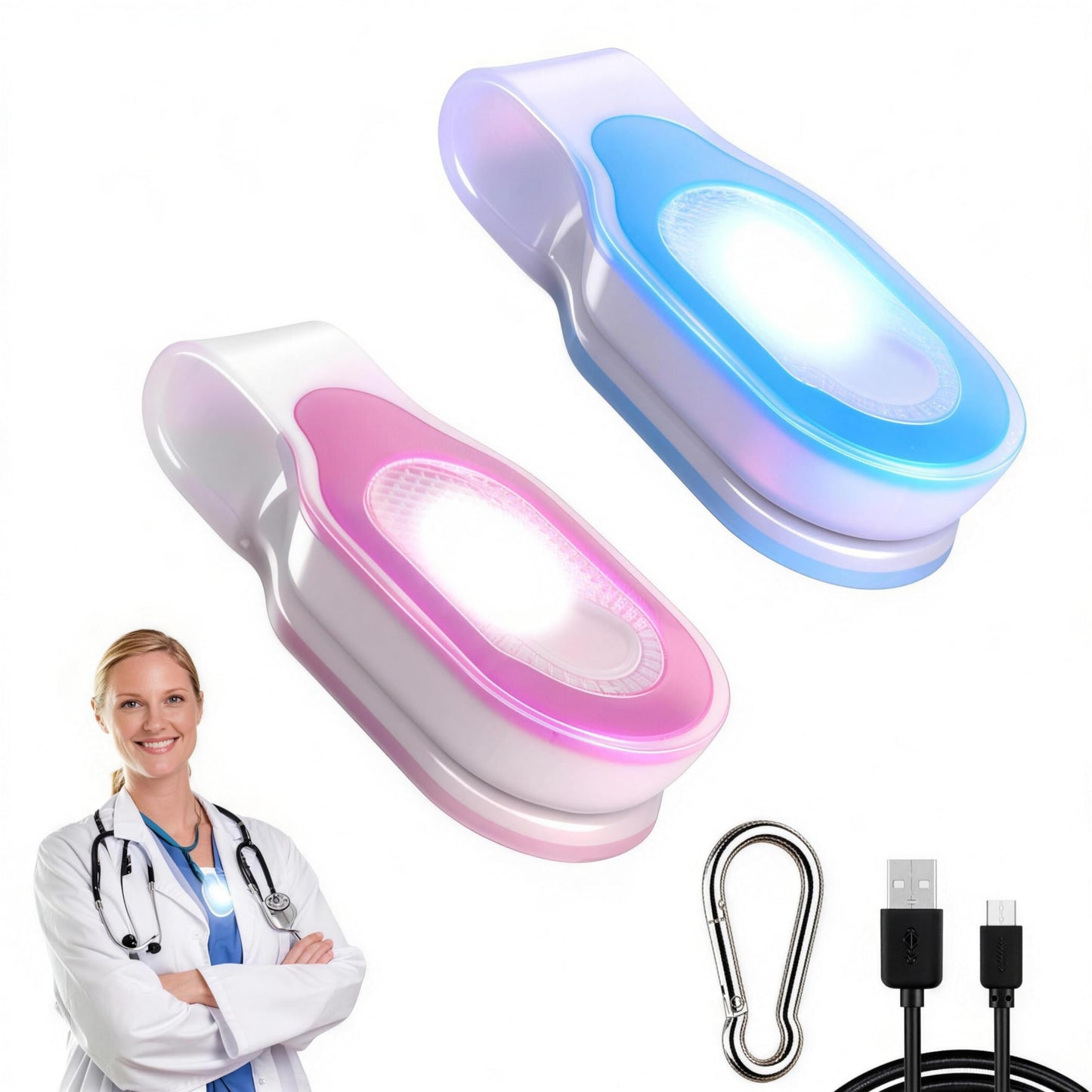 LETOUR 2Pcs Nurse Light for Night Shift - Soft, Focused Light for Patient Care Without Disrupting Sleep, Portable Nursing Accessories Ideal for Nurses, Healthcare Workers
