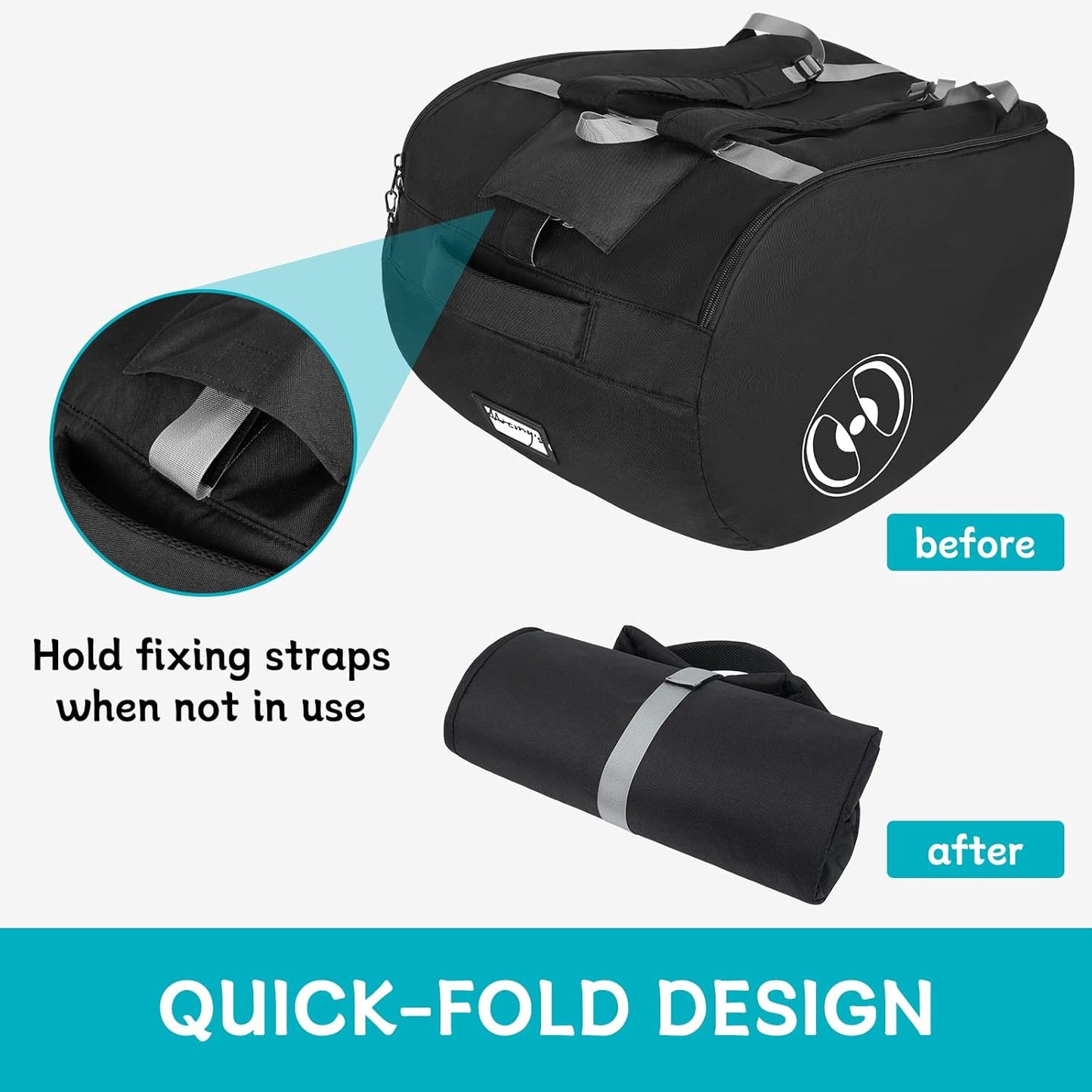 YOREPEK Padded Car Seat Travel Bag - Fits Doona Car Seat & Stroller | Lockable Zipper, Foldable Design