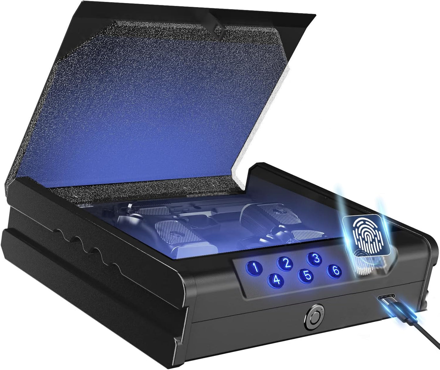VORanex Gun Safe - Quick-Access Handgun Safe for 2 Pistols | Fingerprint, Passcode & Voice Prompt Features