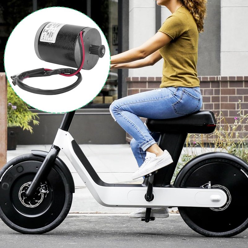 Joyzan Wheel Brush Motor, DC 24V 100W High Speed Aluminum Alloy Pulley Synchronizing Electric Small Brushed Gear Controller Metal Belt Accessory for Mini E Bike Scooter Quad Go Cart ATV Bicycle 6812