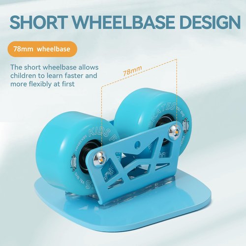 Freeskates Drift Board, Split Skateboard Small Portable with Metal Plate (Blue)