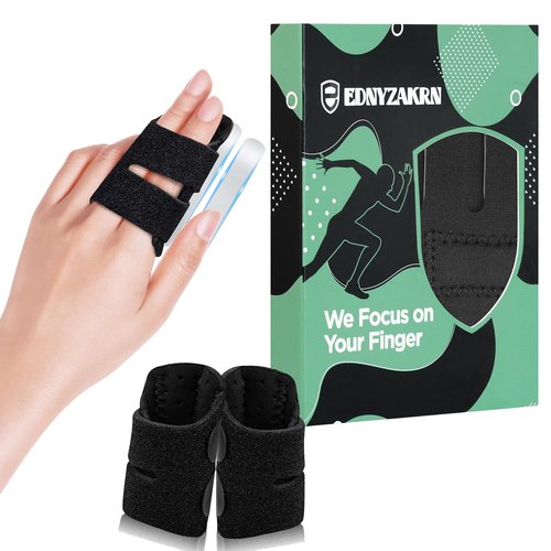 EDNYZAKRN 2 Pcs Trigger Finger Splint with 2 Metal Bars for double fingers, Finger Brace Finger Buddy, Immobilizer Support Strap for Arthritis, Tendonitis - Right Hand
