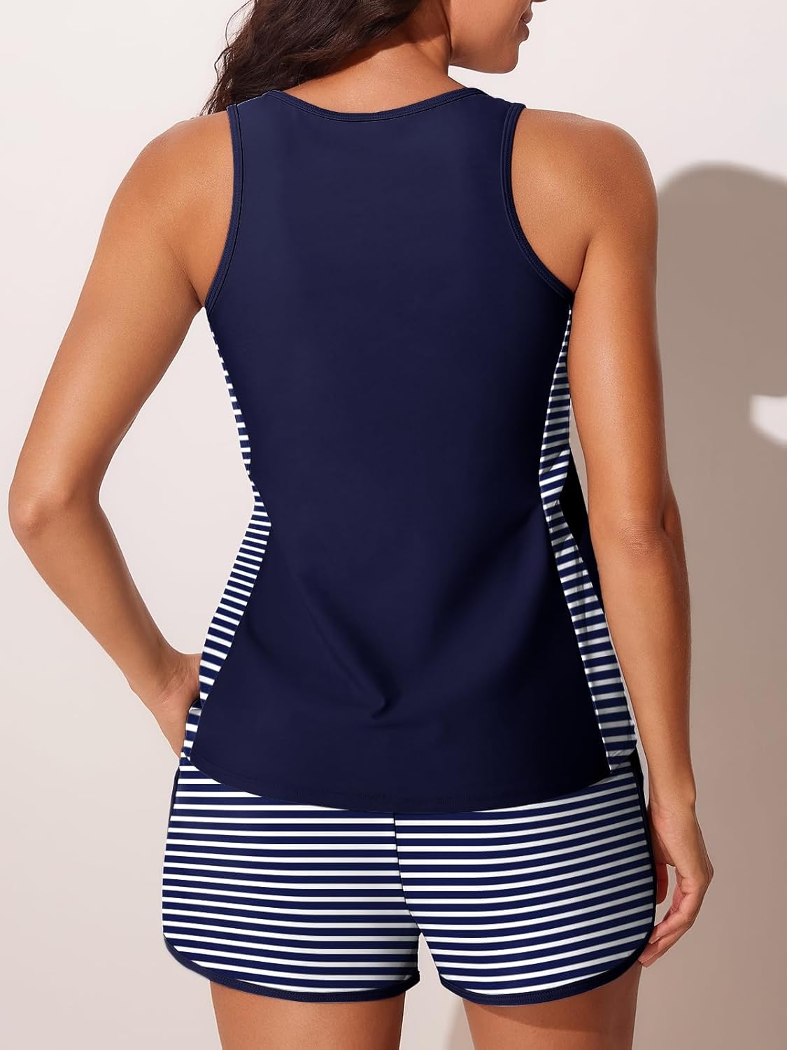 Summer Mae Blouson Tankini Swimsuits - Tummy Control Two-Piece Bathing Suit with Sporty Pockets | Women's Swim Shorts
