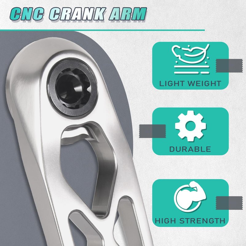 BUCKLOS MTB Mountain Bike Crank Arm Set with Bottom Bracket -170MM Aluminum Alloy Hollowtech Direct Mount Single Speed Cranksets for BMX DH AM XC （Black/Titanium/Silver）