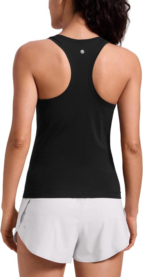 CRZ YOGA Seamless Racerback Tank Top for Women - Breathable Athletic Sleeveless Shirt | Ideal for Gym & Running