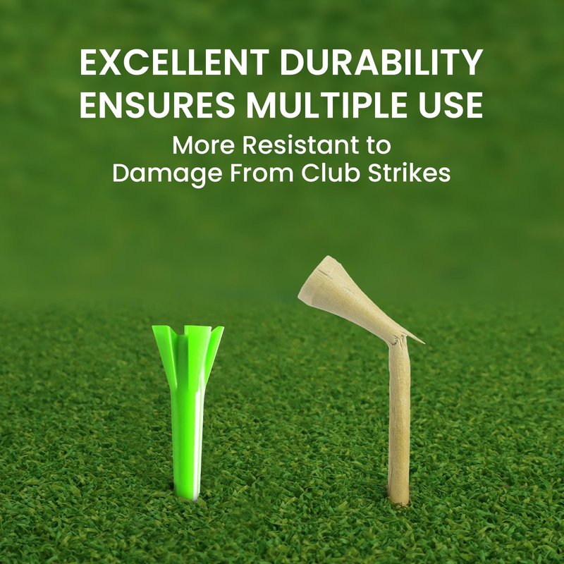 VEASAERS Short Golf Tees Plastic 1 1/2 inch Value 300 Pack Upgrade More Unbreakable Bulk Stable Reduce Friction Side Spin Tee for Men Women Ladies (Green, 300 Pack)
