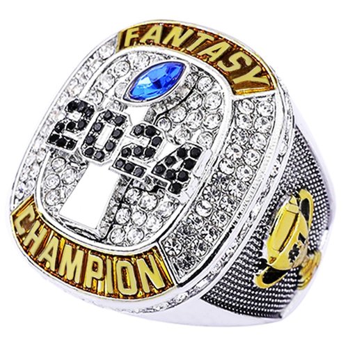 guancrown 2024 Fantasy Football Championship Trophy Ring Award Prize Sports Winner FFL Champion Ring (Size 11, Ring and Stand)