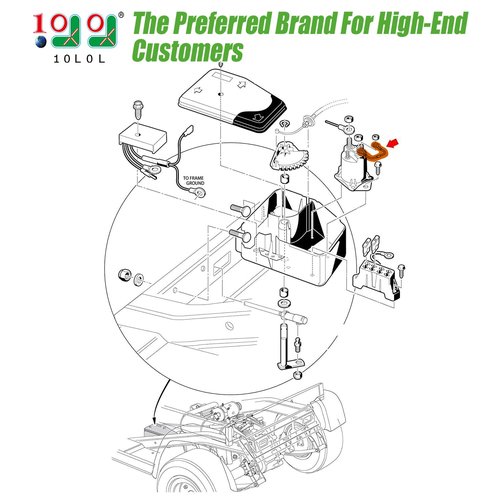 10L0L Golf Cart Solenoid Resistor for EZGO 21764G1, Club Car 1014947, Columbia 70592-87