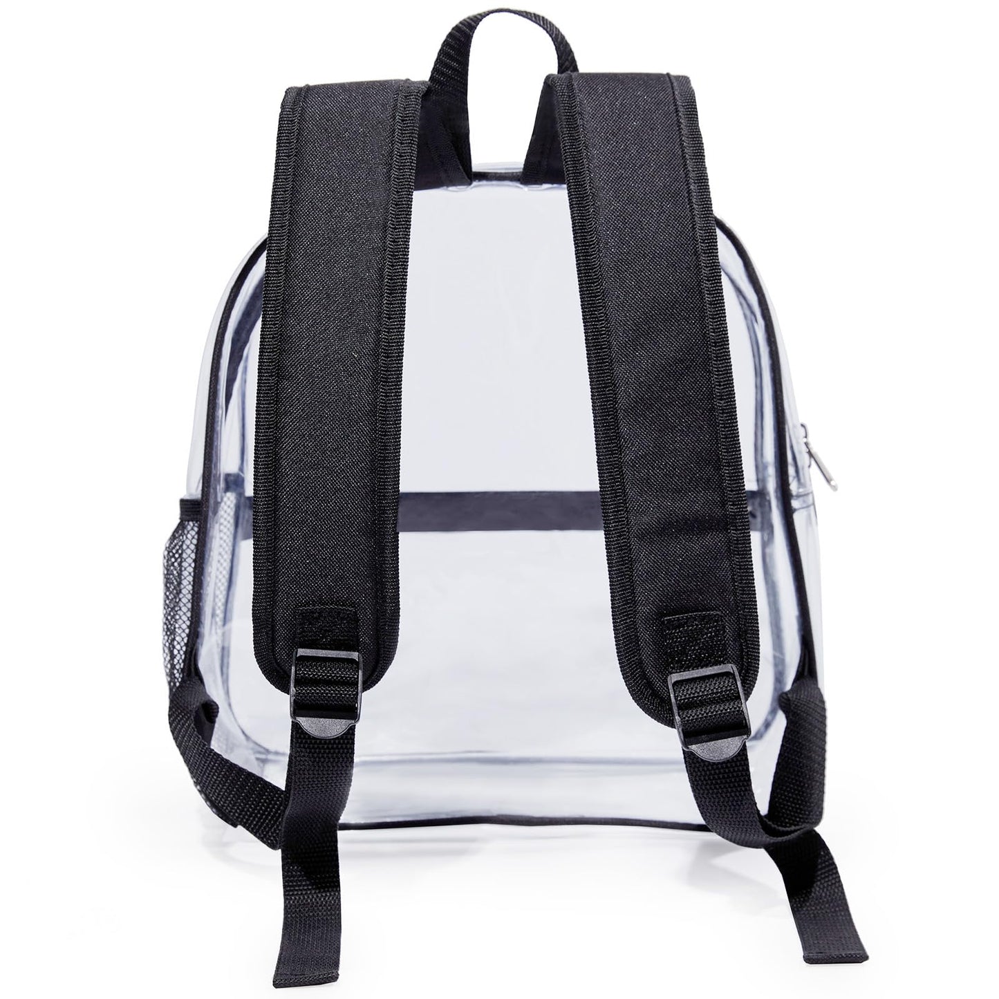 Jusdot Mini Clear Backpack for Stadium Events, Concert, 12×6×12, Black