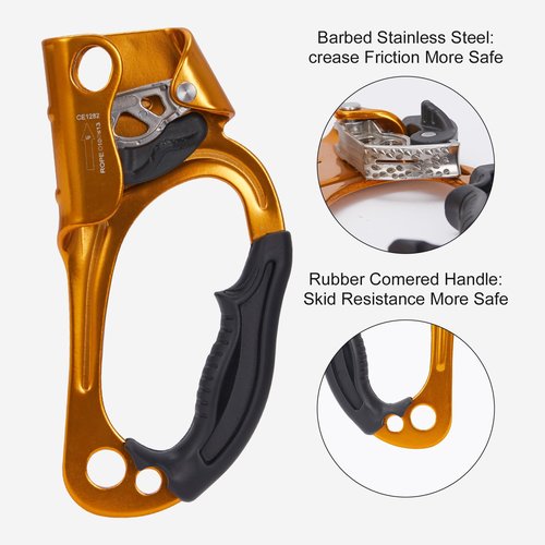 RESQT Hand Ascender Outdoor Mountaineering Tree Arborist Climbing Rappelling Equip Hand Ascender Tree Climbing for 8~13MM Rope, Right