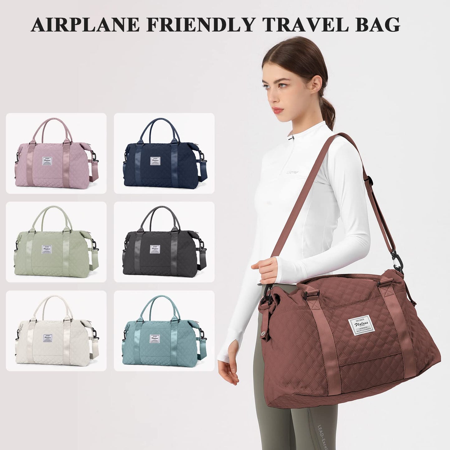 Travel Duffel Bag,Overnight Weekender Bags for Women with Wet Pocket