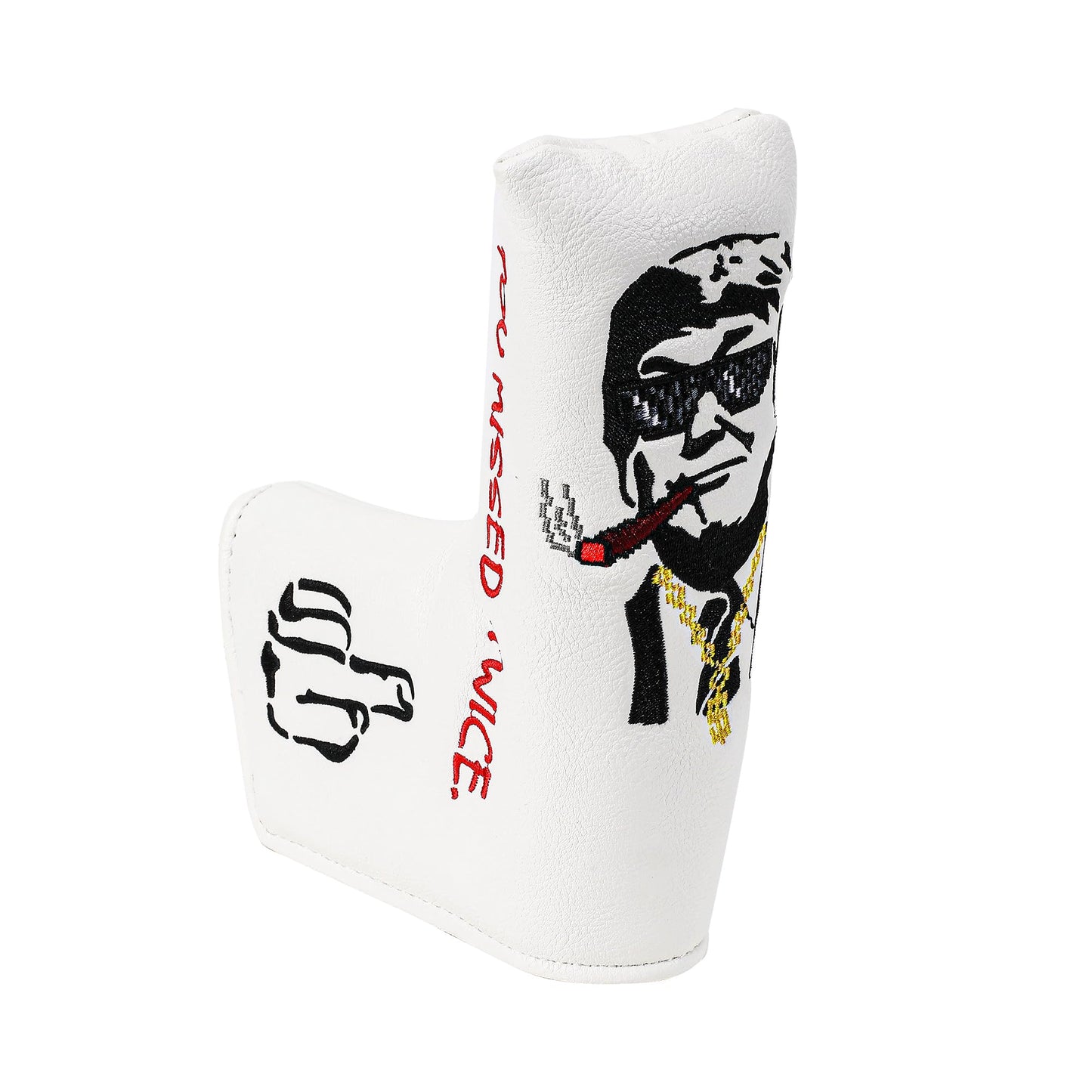 Funny Golf Head Covers - Barrel Style Driver Headcover & Putter Covers for Blade and Mallet - Premium Leather with Embroidery - Unique Golf Gift & Accessories for Men and Women Golfers (Blade)