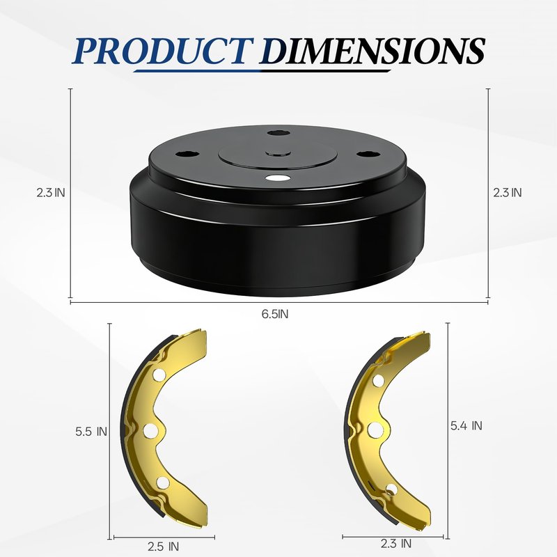 MIXOPOLY Golf Cart Brake Kit, Drums & Shoes Pads for Club Car DS & Precedent 1995-Up, Replace OEM 101791101 101823201 10603