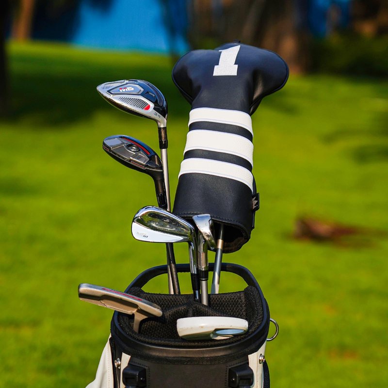 Craftsman Golf White Stripes Black Vintage Golf Club Cover Driver Headcover Protector Fits up to 460cc Head Gifts for Men Women