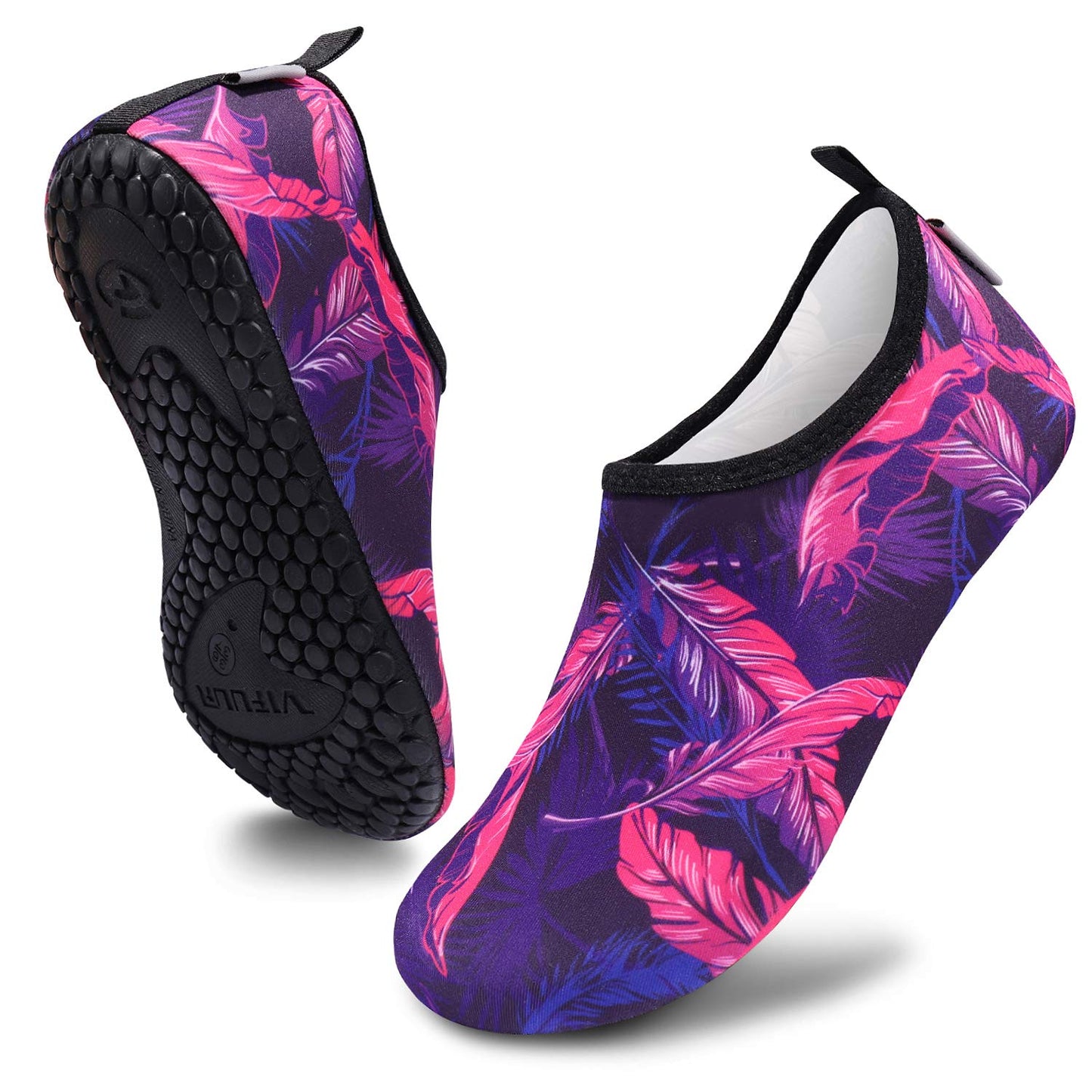 VIFUUR Water Sports Unisex Shoes Purple/Red Feather - 5.5-6.5 W US/ 4.5-5.5 M US (36-37)