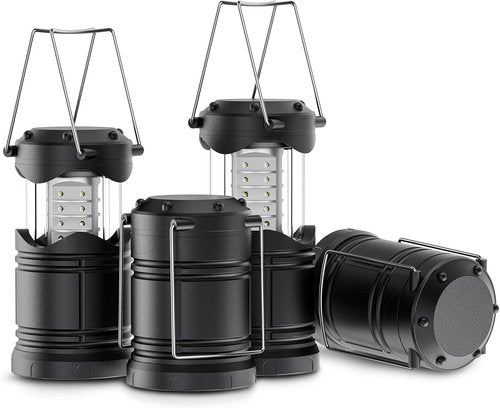 Lichamp LED Camping Lanterns - 4 Pack Battery Powered Collapsible Flashlights | Portable Emergency Lights