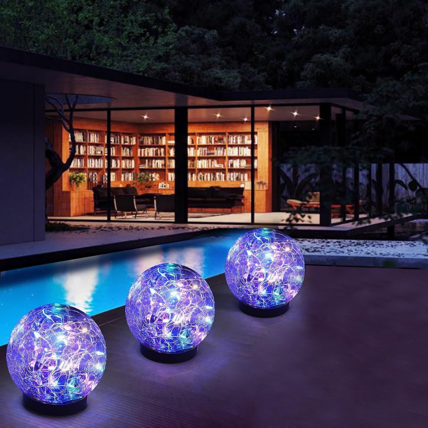 6 Pack Solar Garden Lights - Waterproof Cracked Glass Ball LED Decor for Pathway, Patio & Lawn (Warm White, 3.9")