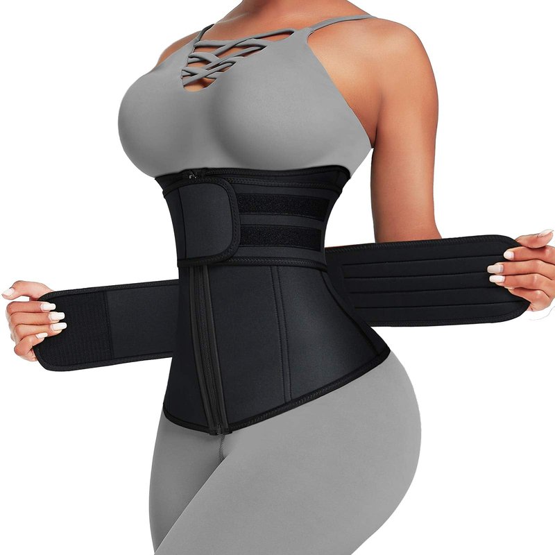 Lover-Beauty Waist Trainer for Women with Strap, Gym Corset Waist Trimmer, Body Shaper, Black, S
