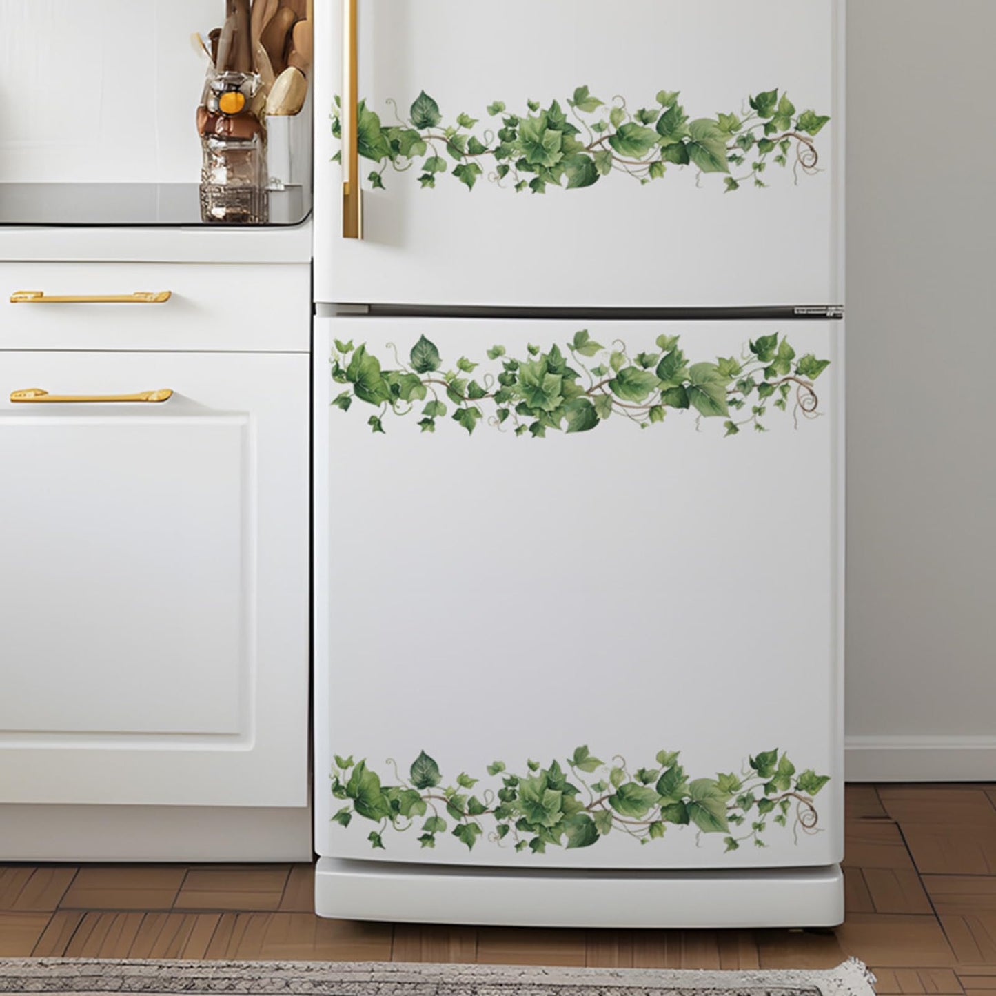 Green Leafy Vine Wall Decals Green Plants Leaves Wall Stickers Removable Peel and Stick Vinyl Art Mural Decals for Living Room Bedroom Classroom Kitchen Wall Decor