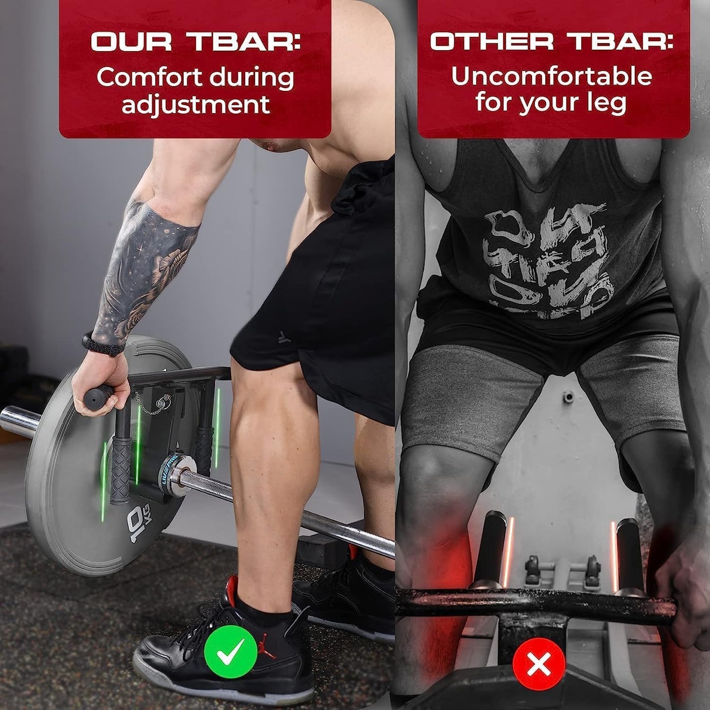 Yes4All Multi-Grip Rowing Landmine Handle - 550LBS T-Bar LAT & Viking Press | Fits 1" & 2" Bars