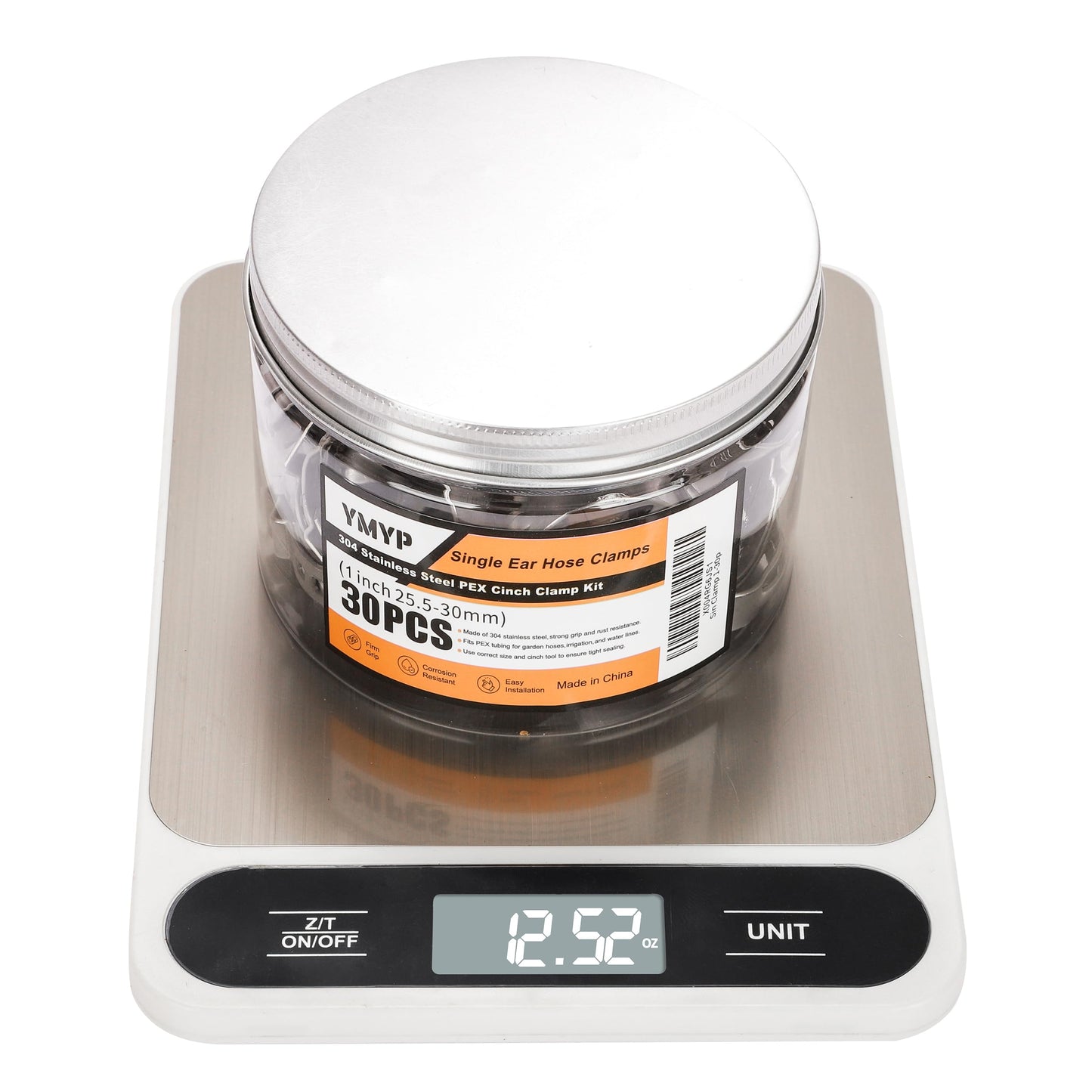 YMYP 30PCS 1 Inch PEX Cinch Clamps, 304 Stainless Steel Single Ear Hose Clamps for PEX Tubing & Pipe Fittings, Leak-Proof and Rust-Resistant