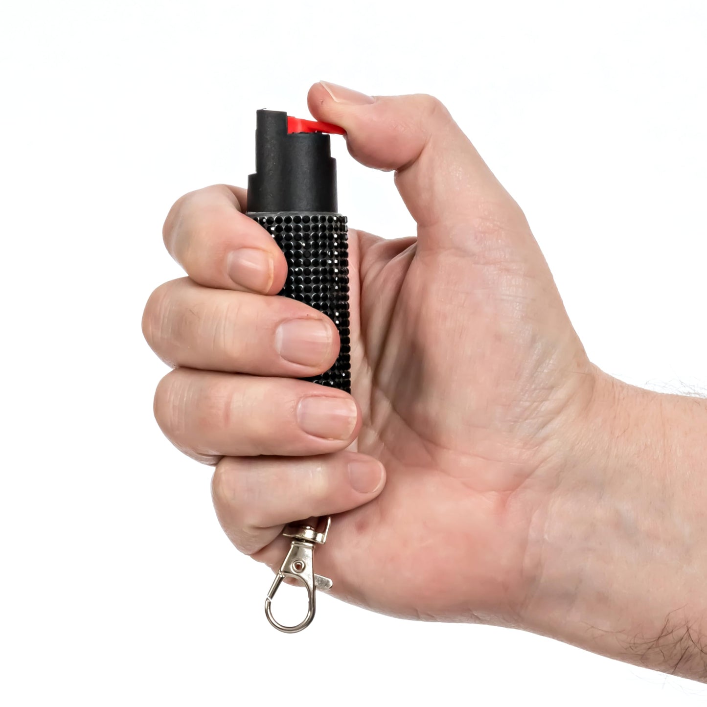 Burn Pepper Spray for Self Defense - 0.67oz Stylish Compact Pepper Spray for Women with Keychain, Maximum Strength, Police Grade with UV Dye for Personal Safety, Joggers & Home Defense, Black 3 Pack
