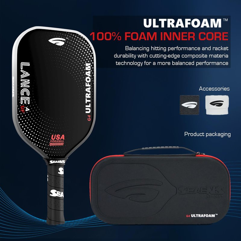 SEAENS Pickleball Paddles, USAP Approved, Five-Layer T700 Carbon Fiber, Gen 4 Pickleball Paddle with a 14mm 100% UltraFoam Core for Ultimate Spin & Consistency, Tournament Level Rackets